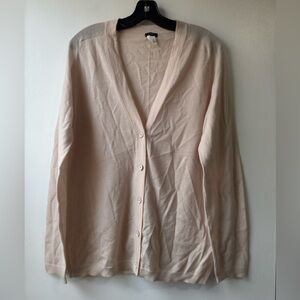 J. Crew Merino Wool Light Pink Button-Up Cardigan